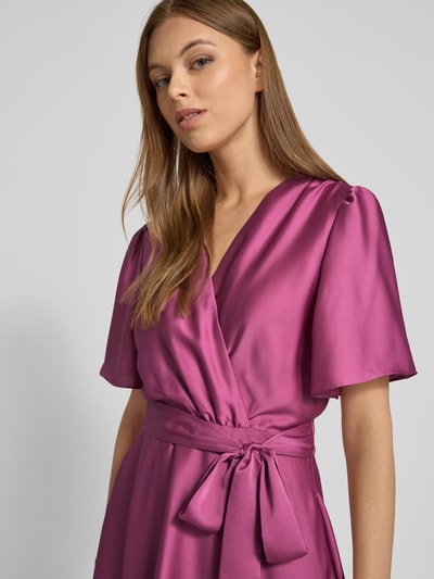 Swing Sukienka koktajlowa z wiązanym paskiem Mocnoróżowy 3