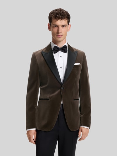 BOSS Marynarka o kroju slim fit z mieszanka jedwabiu model 'Hutson' Beżowy 4
