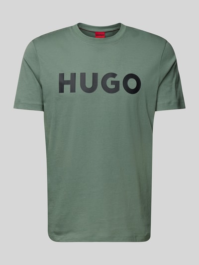 HUGO T-shirt z nadrukiem z logo model ‘DULIVIO’ Miętowy 2