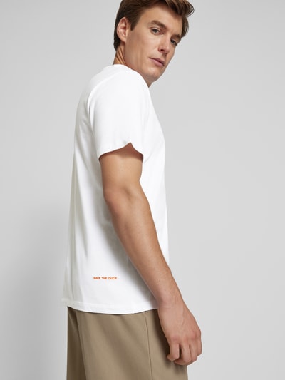 SAVE THE DUCK T-shirt met logopatch, model 'Bram' Offwhite - 3