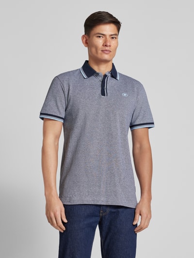 Tom Tailor Regular fit poloshirt met logoprint Marineblauw - 4