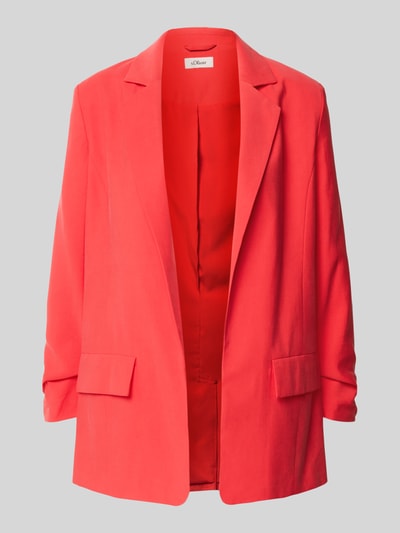 s.Oliver RED LABEL Żakiet o kroju regular fit z marszczonym detalem na rękawie Czerwony 2