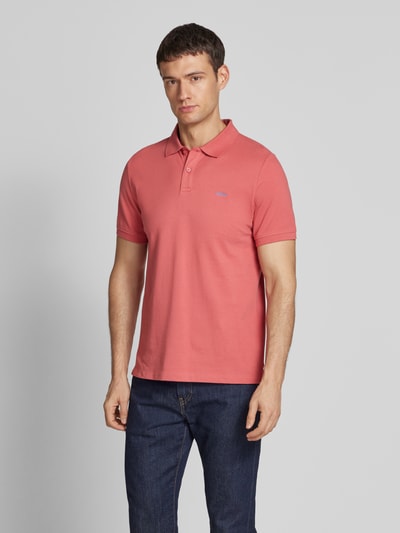 s.Oliver RED LABEL Regular Fit Poloshirt aus reiner Baumwolle mit Label Stitching Rosa 4