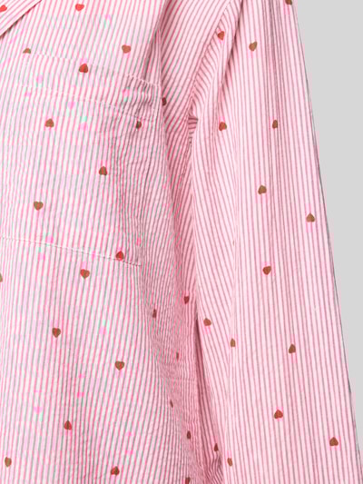 Jake*s Casual Pyjama-Oberteil mit Reverskragen und Brusttasche Rosa 2