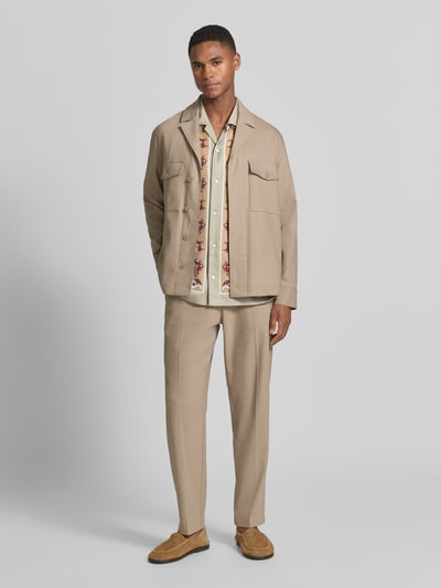 Marc O'Polo Regular Fit Hemdjacke aus Leinen-Viskose-Mix Beige 1
