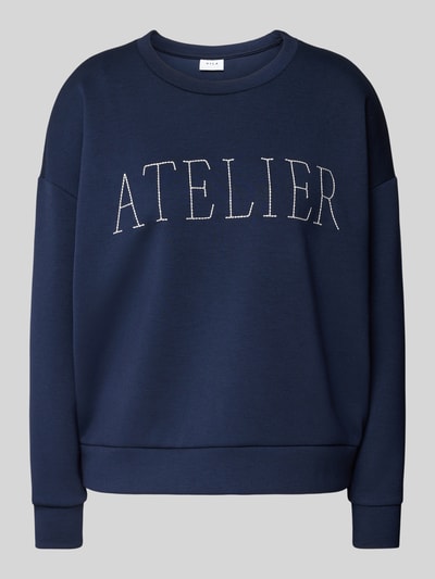 Vila Sweatshirt mit Statement-Stitching Modell 'SIFFI ATELIER' Dunkelblau 2