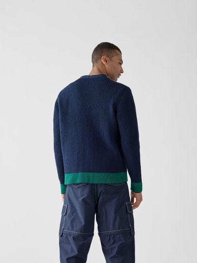 Jacquemus Strickjacke mit Kontraststreifen Marine 5