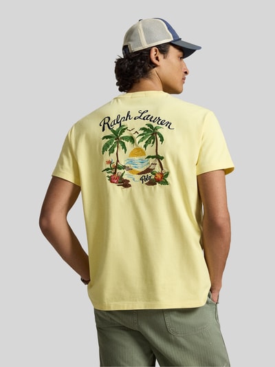 Polo Ralph Lauren Regular Fit T-Shirt aus reiner Baumwolle mit Rückenprint Hellgelb 5