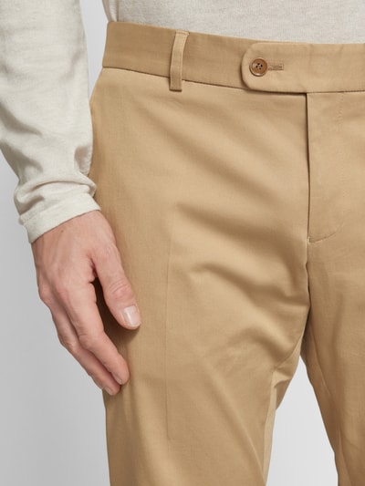 Carl Gross Slim fit pantalon met persplooien, model 'Tomte' Beige - 3