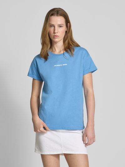 Colourful Rebel Boxy fit T-shirt en ronde hals Rookblauw - 4