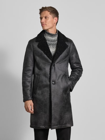 Drykorn Mantel mit Eingrifftaschen Modell 'SOLENO' Black 4