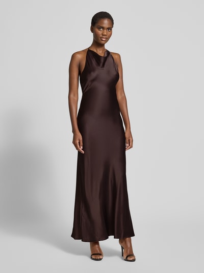 Forever New Abendkleid mit Wasserfall-Ausschnitt Modell 'Aria' Dunkelbraun 4