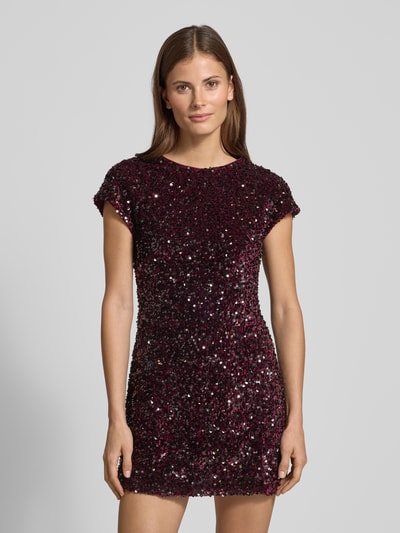 Mango Minikleid mit Pailletten Modell 'XWILL' Bordeaux 4
