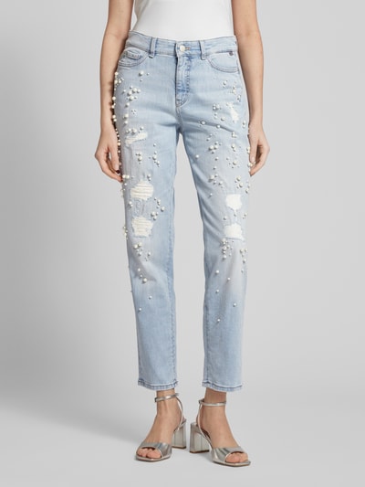 Marc Cain Relaxed fit jeans met siergarnering Lichtblauw - 4