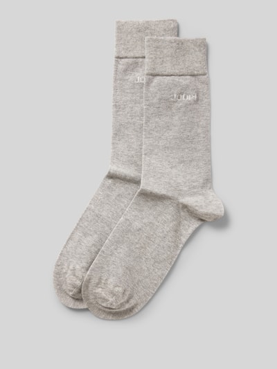 JOOP! Collection Socken mit Label-Print Hellgrau Melange 1