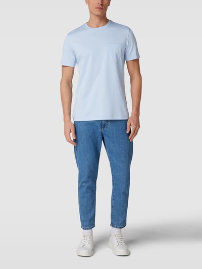 Christian Berg Men T-shirt met borstzak Bleu - 1