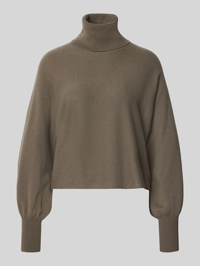 Produktfoto, Regular Fit Pullover aus wollmix met kasjmier van HERZENS in bruin met col, elastische mouwboord, maat 36 ruglengte 48 cm, mouwlengte 47 cm
