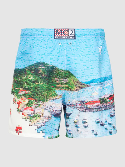 MC2 Saint Barth Badehose mit Allover-Muster Modell 'GUSTAVIA' Tuerkis 3