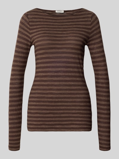 Marc O'Polo Slim Fit Langarmshirt aus reiner Baumwolle Mittelbraun 2