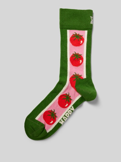 Happy Socks Socken mit Label-Print Gruen 1