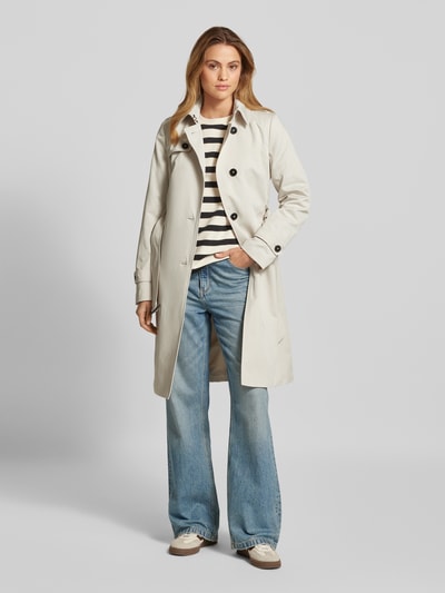 Jake*s Casual Trenchcoat met tailleriem Offwhite - 1