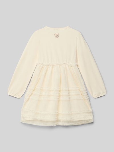 Steiff Knielanges Kleid mit Rüschen und Rundhalsausschnitt Ecru 3