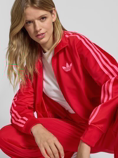 adidas Originals Bluza rozpinana o kroju regular fit ze stójką model ‘Firebird’ Czerwony 3