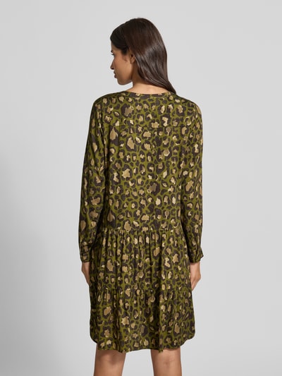 Milano Italy Knielanges Kleid mit Tunikakragen Khaki 5