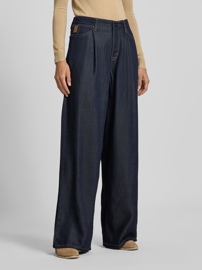 MAC Jeansy z szerokimi nogawkami i wpuszczanymi kieszeniami model ‘NAILA’ Ciemnoniebieski 4