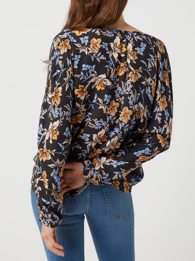 Only Blouseshirt met bloemenmotief, model 'Alma'  Zwart - 5