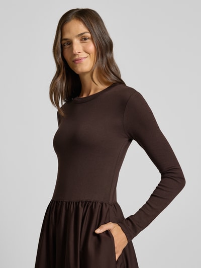 Polo Ralph Lauren Midikleid mit Rundhalsausschnitt Dunkelbraun 3