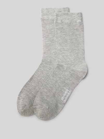 camano Socken mit Label-Detail Modell 'SILKY FEEL' Hellgrau 1