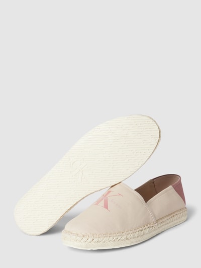 Calvin Klein Jeans Espadrilles met labelprint Beige - 3