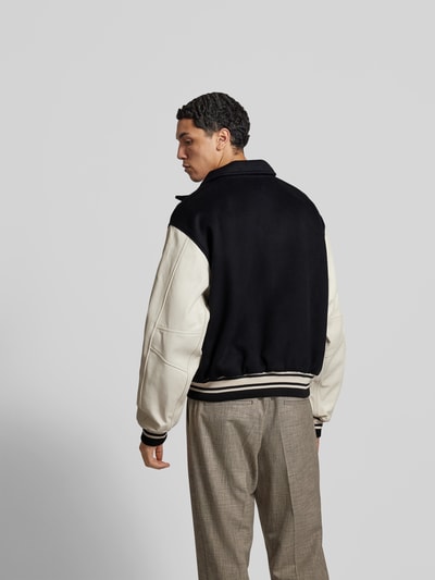 RHUDE Lederjacke mit Druckknopfleiste Black 5