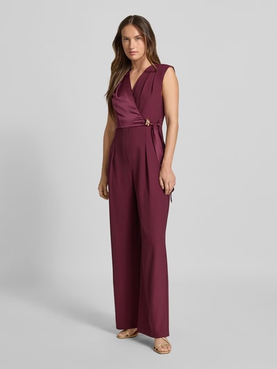 Rinascimento Jumpsuit mit V-Ausschnitt Bordeaux 1