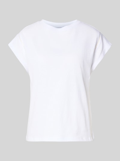 COMMA T-Shirt mit Rundhalsausschnitt und Häkelspitze Weiss 2