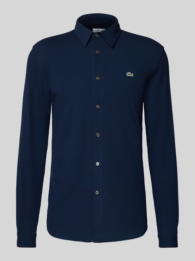 Lacoste Koszula casualowa o kroju slim fit z fakturą Niebieski 2