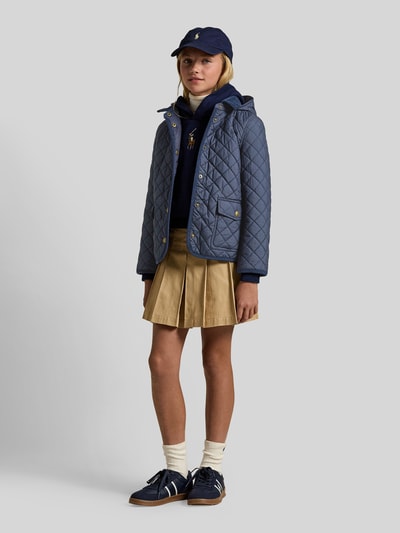 Polo Ralph Lauren Teens gewatteerd jack met capuchon en label stitching Marineblauw - 1