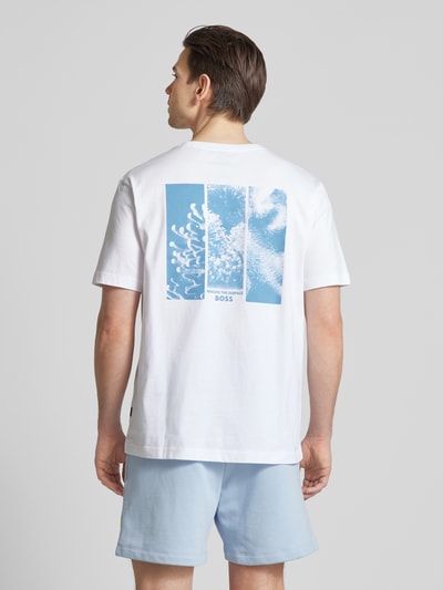 BOSS Orange T-Shirt mit Label-Print Modell 'Coral' Weiss 5