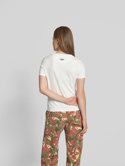 Kenzo T-Shirt mit Logo-Patch Offwhite 5