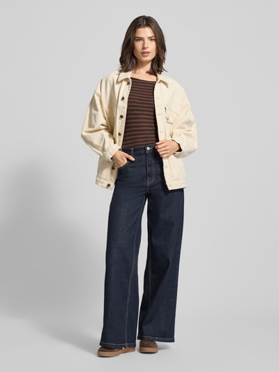 Marc O'Polo Slim Fit Langarmshirt aus reiner Baumwolle Mittelbraun 1