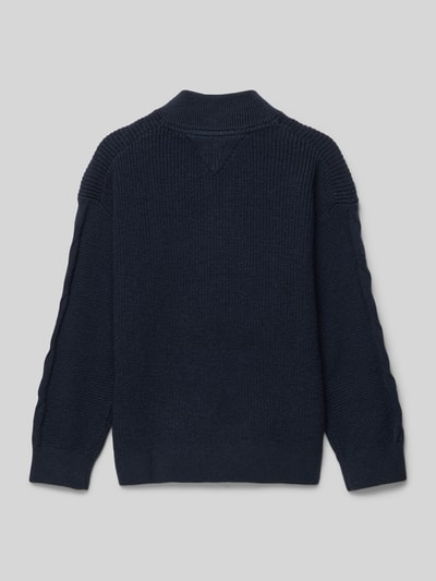 Tommy Hilfiger Kids Gebreide pullover met opstaande kraag Marineblauw - 3