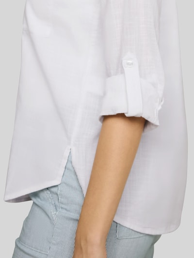 Tom Tailor Regular Fit Hemdbluse aus reiner Baumwolle Weiss 3