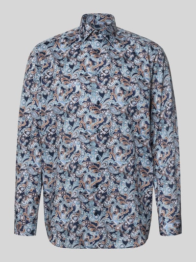 Produktfoto, Comfort Fit Businesshemd aus reiner Baumwolle Modell 'New Kent' von OLYMP, Herren Businesshemd, bunt gemustert in Blau- und Brauntönen