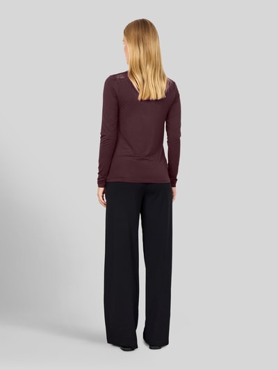 Soyaconcept Slim fit shirt met lange mouwen van lyocellmix model 'Marica' Donkerbruin - 4