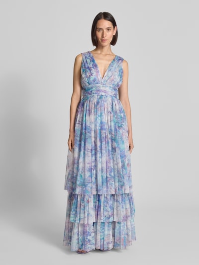 LACE & BEADS Cocktailkleid im Stufen-Look Blau 4