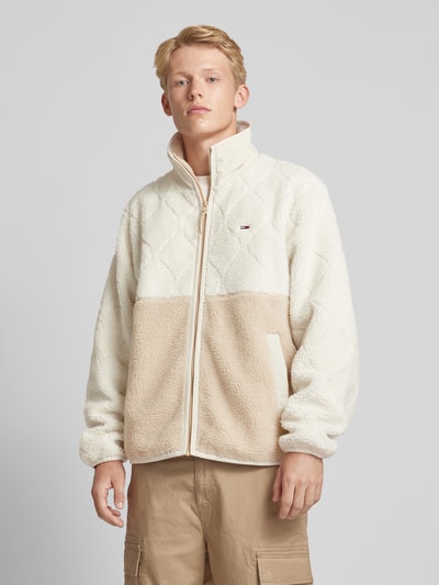 Tommy Jeans Sherpa jacket met structuurmotief, model 'ESSENTIAL' Beige - 4