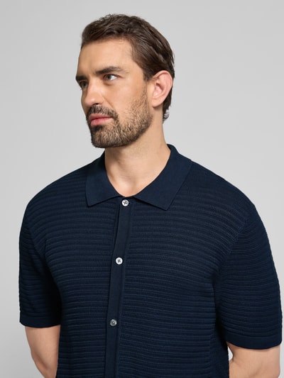 Christian Berg Men Regular Fit Poloshirt mit durchgehender Knopfleiste Marine 3