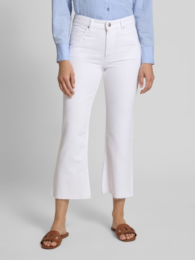 Marc O'Polo Flared Fit Jeans aus Lyocell-Baumwoll-Mix Modell 'KIRUNA' Weiss 4