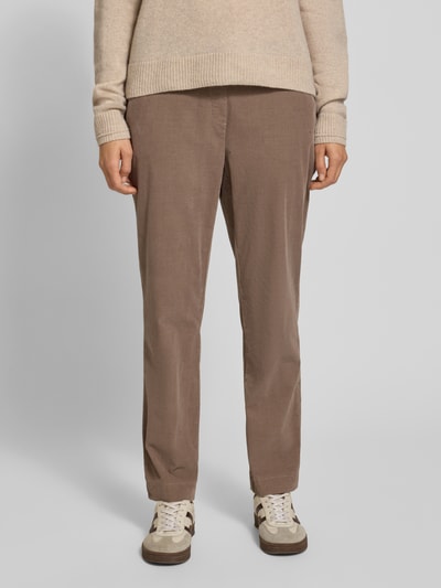 TONI Spodnie o skróconym kroju z elastycznym pasem model ‘sue’ Szarobrązowy 4